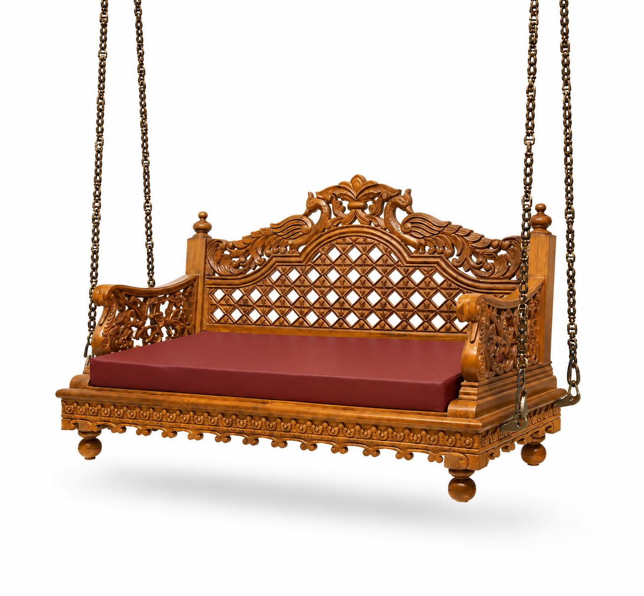 WOODEN PEACOCK CARVING SWING