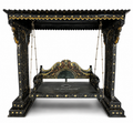 WOODEN PEACOCK HEACY CARVING STAND -2 SWING