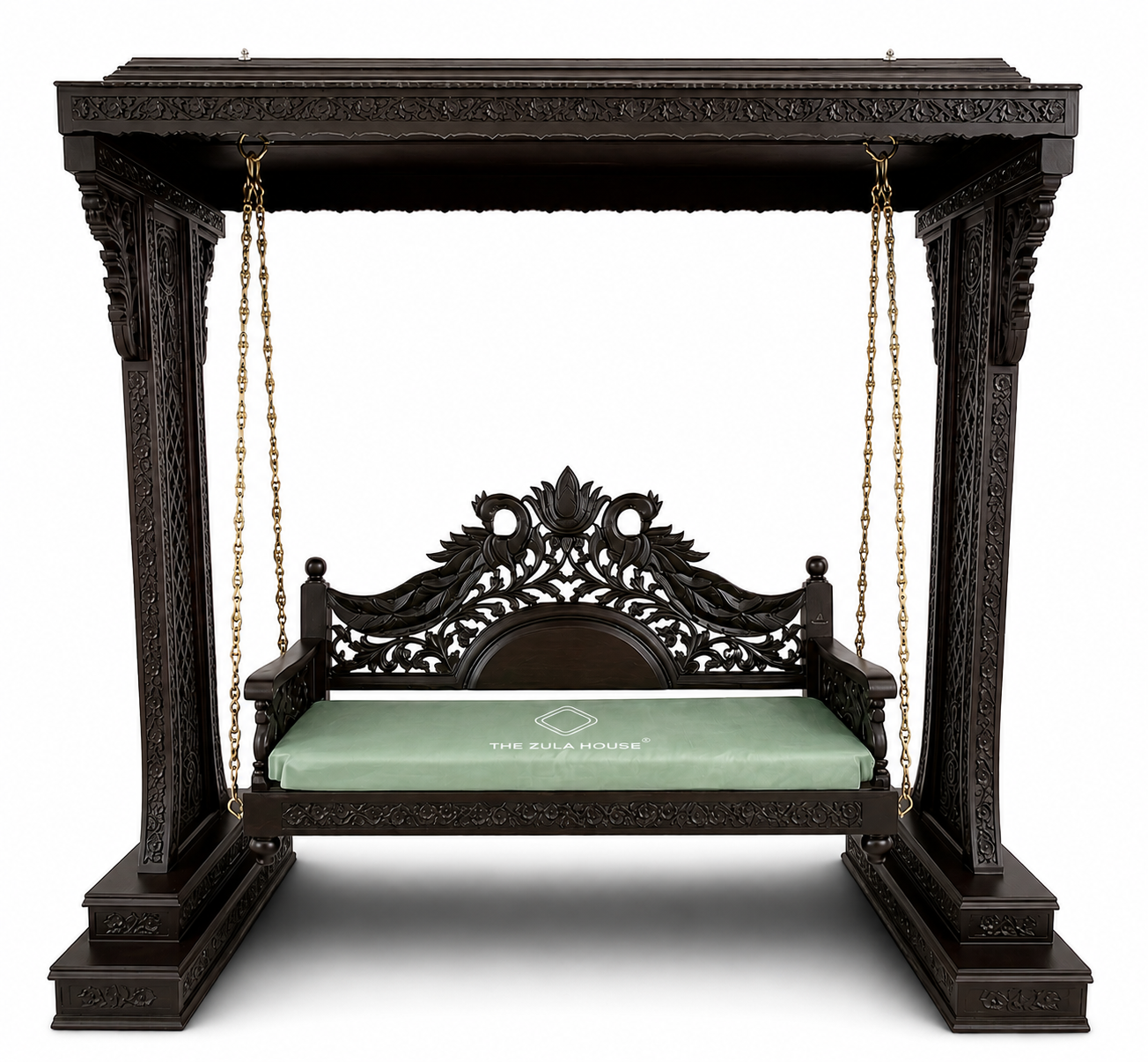 WOODEN PEACOCK HEACY CARVING STAND -2 SWING
