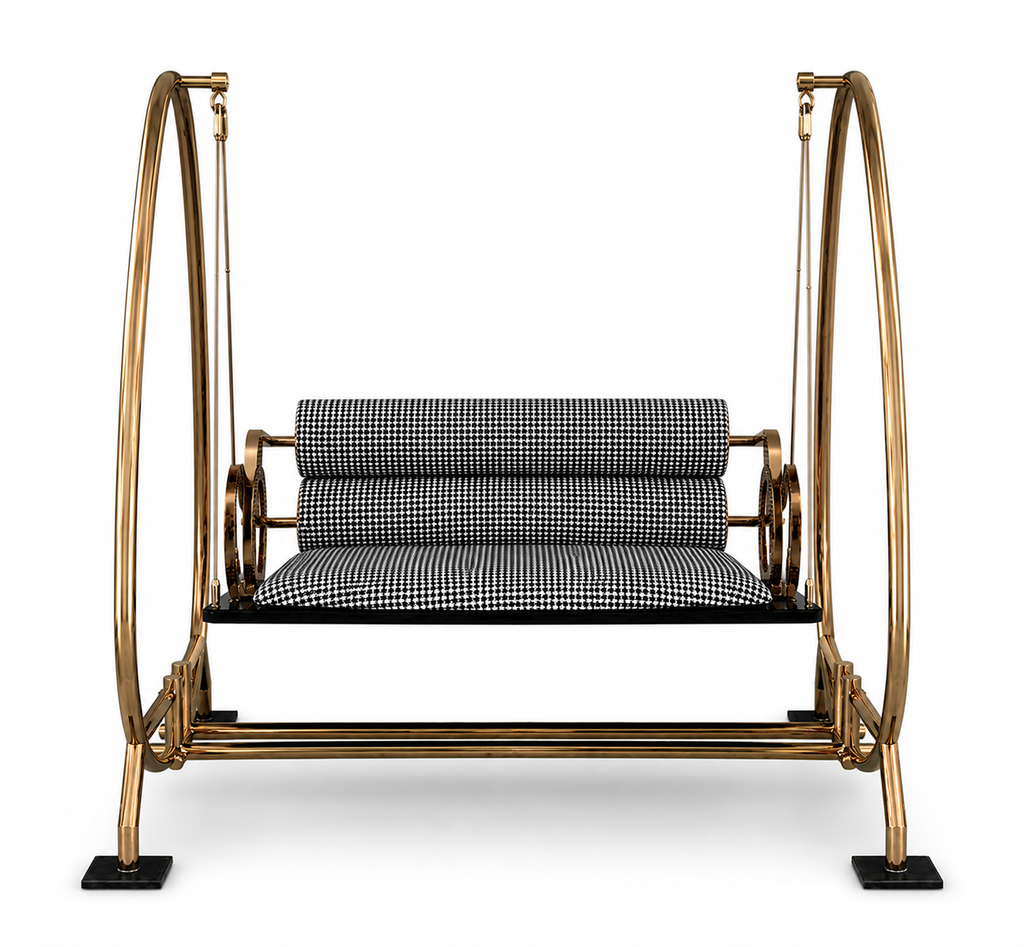 STEEL EGG PVD STAND SWING