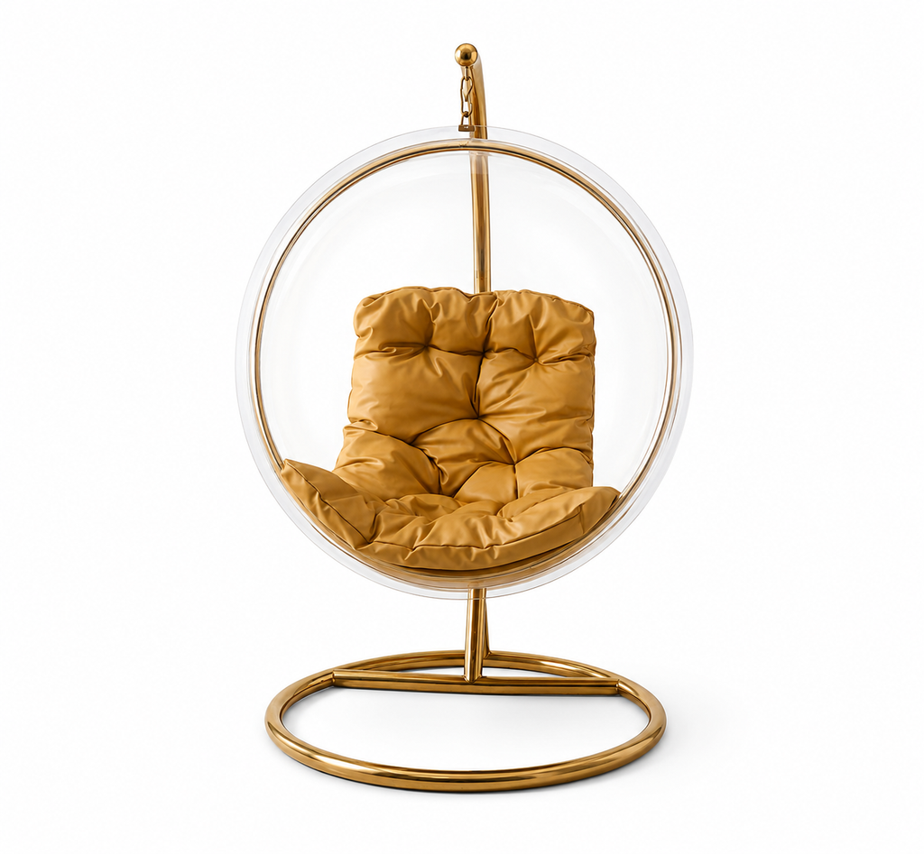 ACRYLIC BUBBLE SWING WITH RING STAND  GOLD/ROSE GOLD PVD