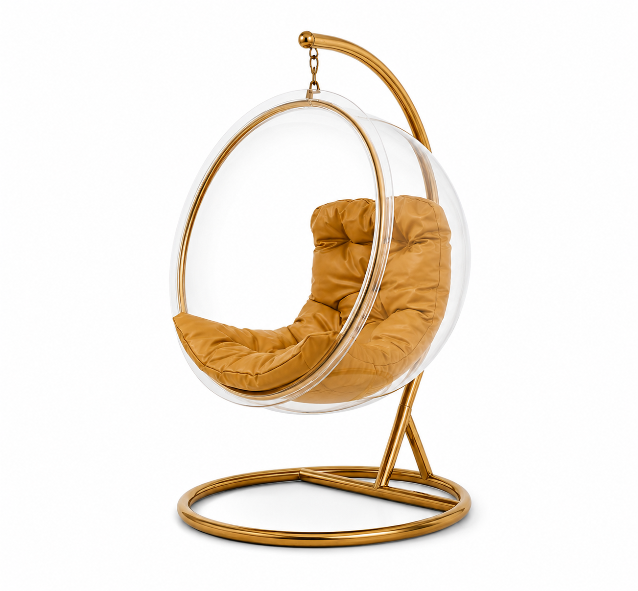 ACRYLIC BUBBLE SWING WITH RING STAND  GOLD/ROSE GOLD PVD