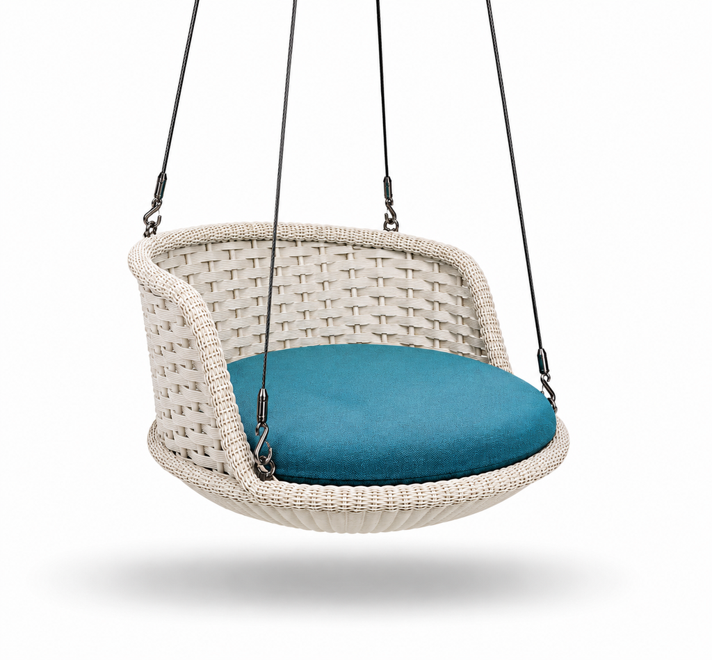 WICKER ROUND SINGLE SWING