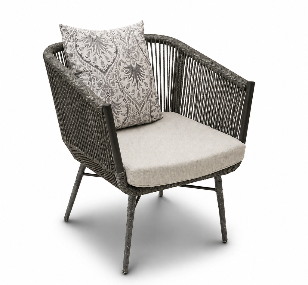 WICKER SQUARE CHAIR-TABLE
