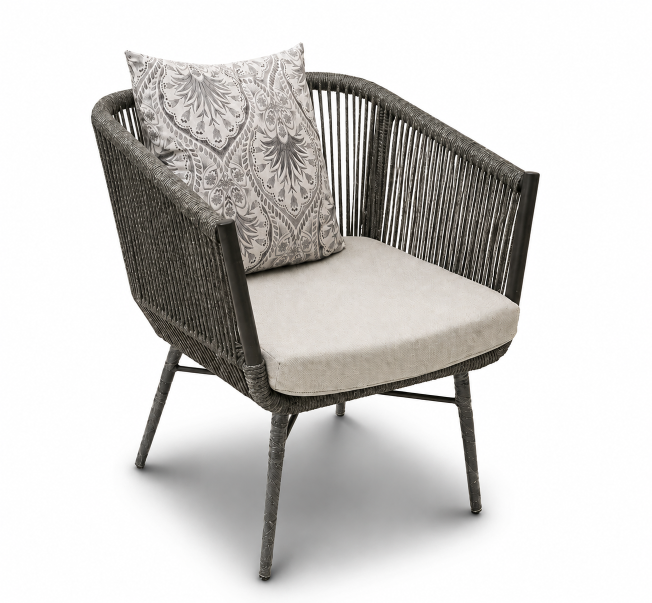 WICKER SQUARE CHAIR-TABLE