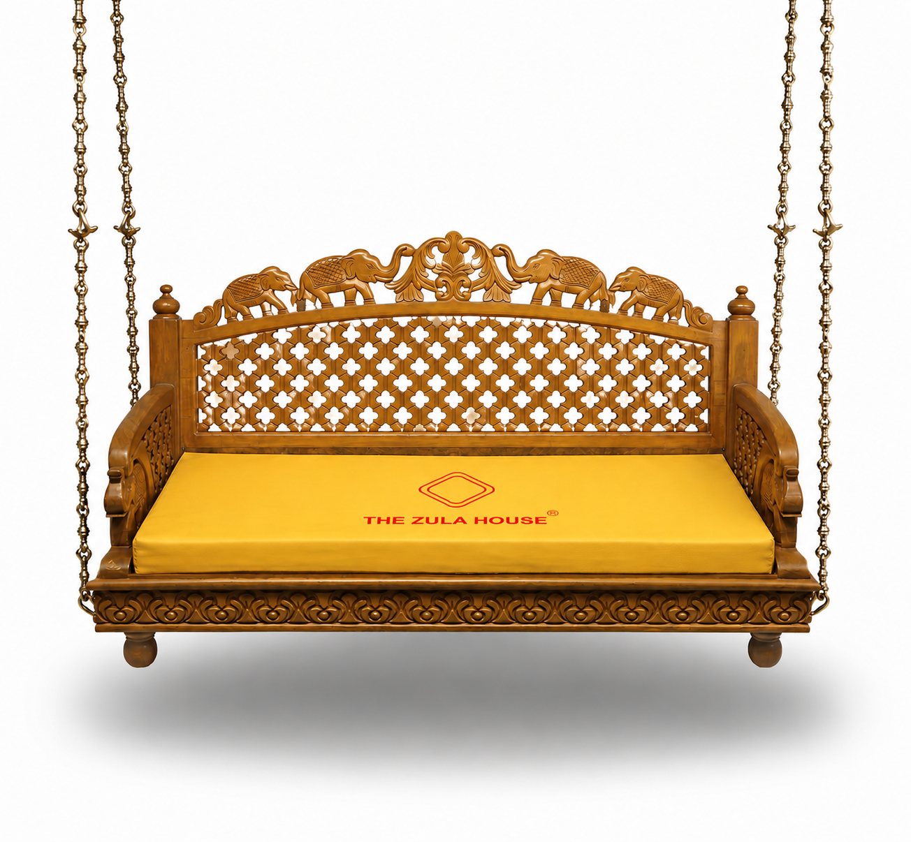 WOODEN ELEPHANT CARVING SWING